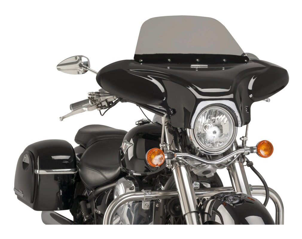 Fairings CustomAcces Batwing SML Fairing Kawasaki Vulcan 900 Classic / Custom Light Smoke [Previously Installed]